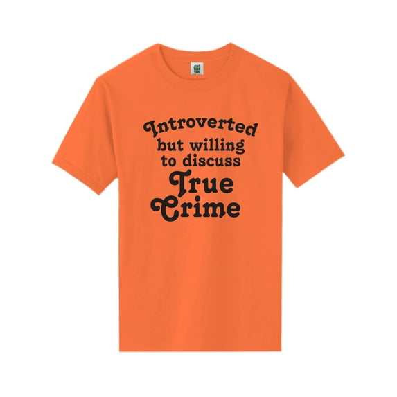 Introverted.. .Discuss True Crime Short Sleeve Neon T-Shirt