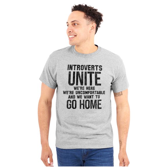 Introverts Unite Here Uncomfortable Men's Graphic T Shirt Tees Brisco Brands X