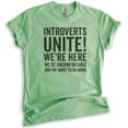 thumbnail image 1 of Introverts Unite Shirt, Unisex Women's Men's Shirt, Uncomfortable And We Want To Go Home T-shirt, Nerdy Tee, Heather Apple Green, Large, 1 of 6