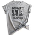 thumbnail image 1 of Introverts Unite Shirt, Unisex Women's Men's Shirt, Uncomfortable And We Want To Go Home T-shirt, Nerdy Tee, Heather Gray, Medium, 1 of 6