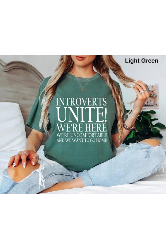 Introverts Unite We'Re Here Uncomfortable And Want To Go Home T-Shirt Social Distancing Awkward T-Shirt