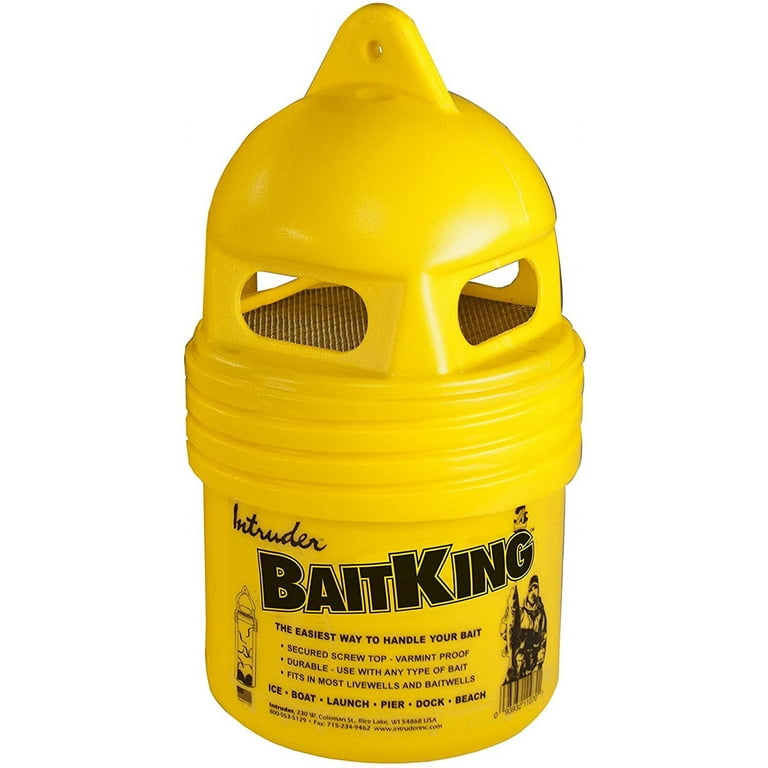 Intruder BaitKing, Live Bait Bucket, Use Trolling, Floating or Even Ice  Fishing, Screened Top, Small, 11-inch x 6.25-inch