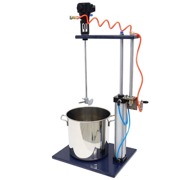Intsupermai 5 Gallon Pneumatic Paint Mixer with Stand Guide Rail Lifting Silver