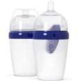 thumbnail image 1 of Inttero Pre-loadable Anti-Colic Baby Bottle, 9oz, 2-Pack, Modern Blue, 1 of 6