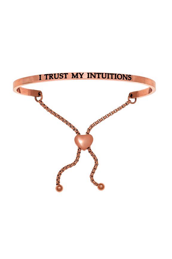 Intuitions Stainless Steel Pink Finish i Trust My S Adjustable Friendship Bracelet