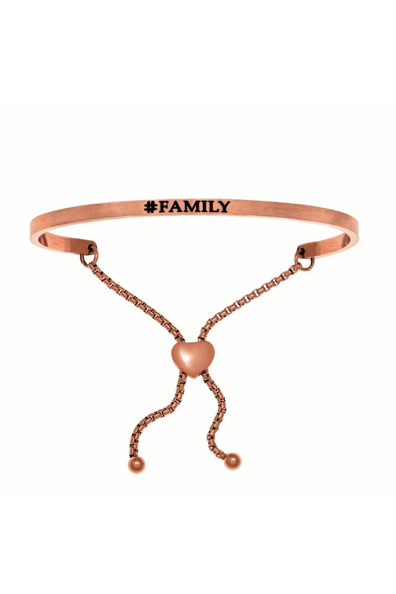 Stainless Steel Satin Square Family  Bangle Bracelet, 7"