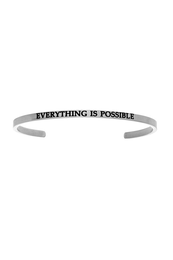 Intuitions Stainless Steel everything Is Possible Cuff Bangle