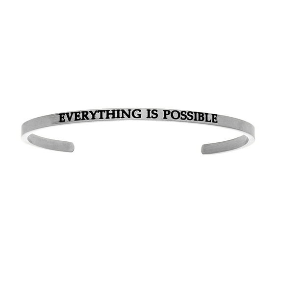 Intuitions Stainless Steel everything Is Possible Cuff Bangle