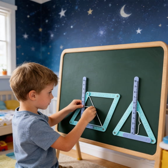 Intuitive Understand Your Math with Magnetic Geometry Demonstrator, Area Learning Tool | Math Manipulative Set (Plastic) for Grades 2 To 4 Youth