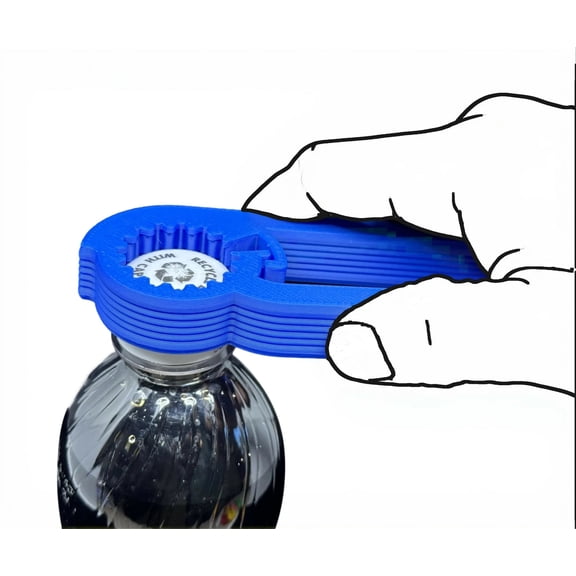 Intulon V5 Water/Soda Bottle Opener for Seniors - Ergonomic Kitchen Gadget (Color: Blue)