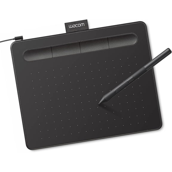 Intuos Small Graphics Drawing Tablet, Includes Training & Software; 4 Customizable ExpressKeys Compatible with Chromebook Mac Android & Windows, Black