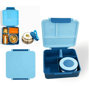 Inu, Bento Lunch Box for Kids Meals, with Thermos Soup Food Jar - Blue