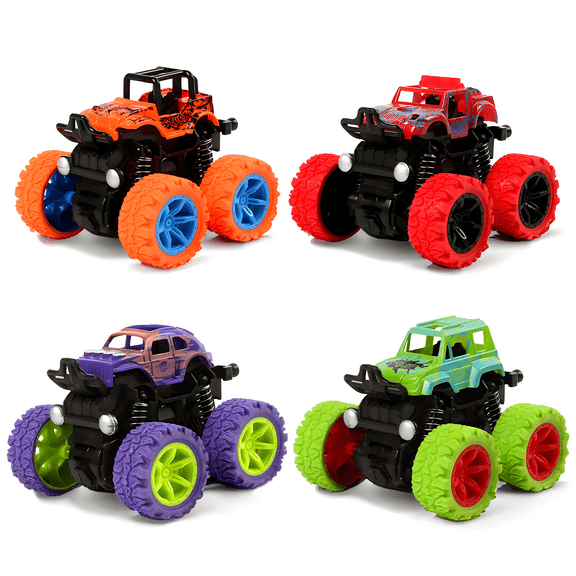 Inu Kids Monster Truck Toys Set, Kids Cars, Vehicles Toys, 4 Pack