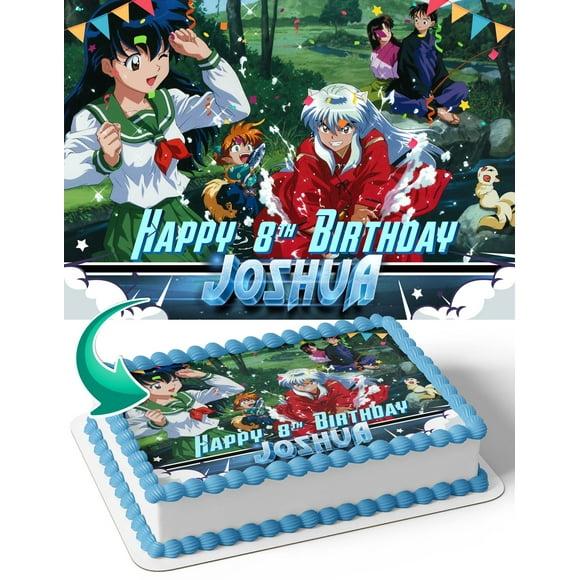 InuYasha Anime Edible Image Cake Topper Personalized Birthday Sheet Decal Banner 1/4 Sheet