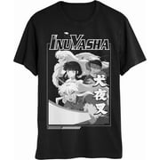 InuYasha Characters Kagome Shippo Sango Miroku Group Anime Adult T-Shirt Large, Black