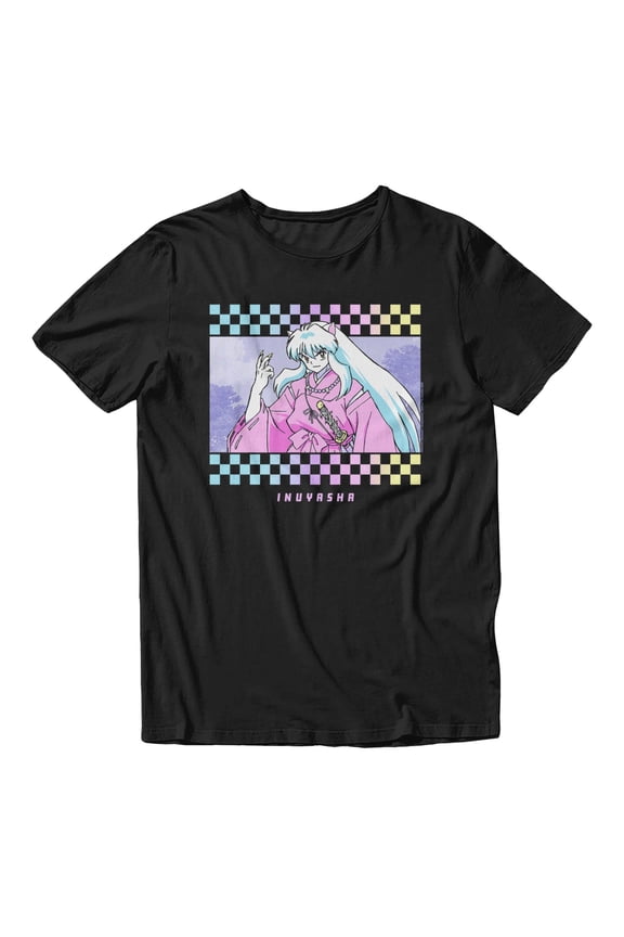 Half-Demon Checkered Artwork Men's T Shirt (Black, S-XXXL)