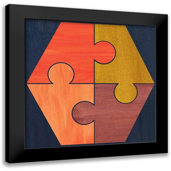 Inuit 15x15 Black Modern Framed Museum Art Print Titled - Patterned Hexagon
