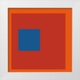 thumbnail image 1 of Inuit 15x15 White Modern Wood Framed Museum Art Print Titled - Blue Square on Red, 1 of 4