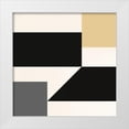 thumbnail image 1 of Inuit 15x15 White Modern Wood Framed Museum Art Print Titled - Geometric Abstract Black,Tan and White II, 1 of 4