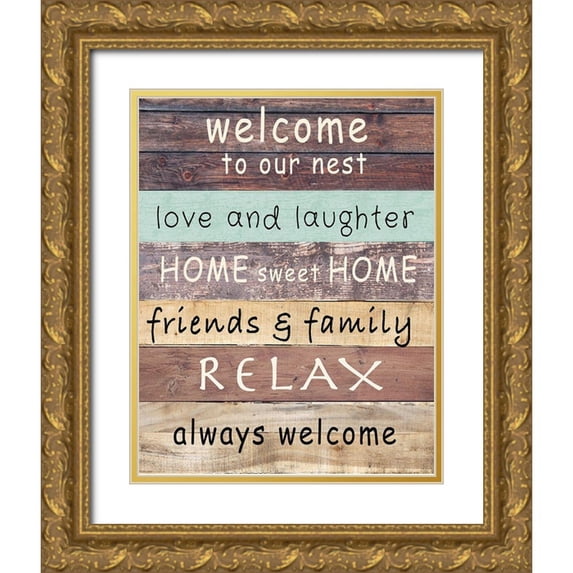 Inuit 15x18 Gold Ornate Wood Framed with Double Matting Museum Art Print Titled - Welcome to Our Nest