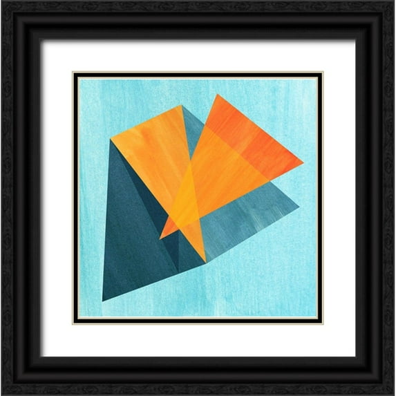 Inuit 20x20 Black Ornate Wood Framed with Double Matting Museum Art Print Titled - Triangle Folds