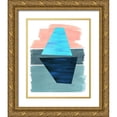 thumbnail image 1 of Inuit 26x32 Gold Ornate Wood Framed with Double Matting Museum Art Print Titled - Aquarelle Cone Shapes, 1 of 4
