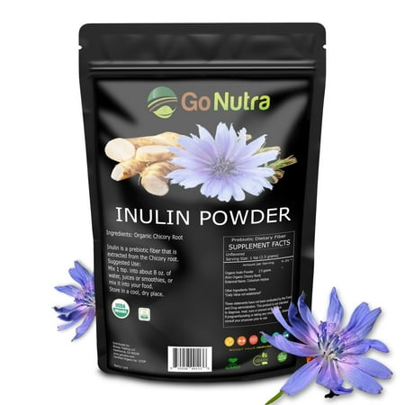 Inulin Powder Organic Chicory Root (FOS) - Soluble Inulin Fiber Prebiotic Natural Prebiotic Fiber Supplement | Intestinal Support Gut Health Vegan Keto Friendly 8oz.