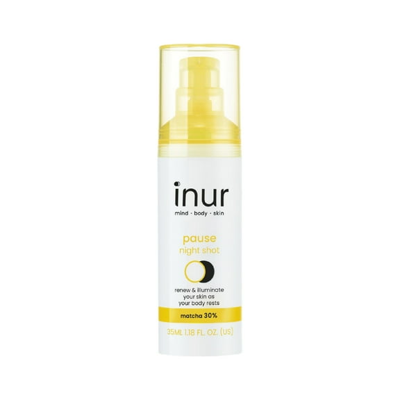 Inur Pause Matcha & Vitamin C Night Serum, Anti-aging Treatment, Brighten & Rejuvenate, 1.18 fl oz