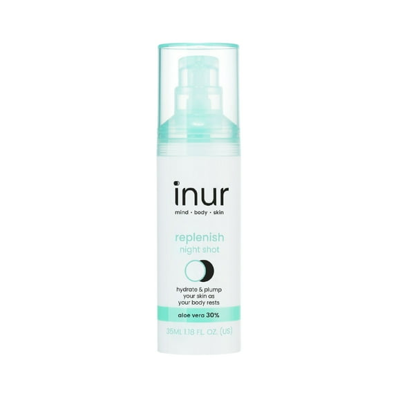 Inur Replenish Hyaluronic Acid & Aloe Vera Night Serum, Moisture-Boosting Treatment, 1.18 fl oz