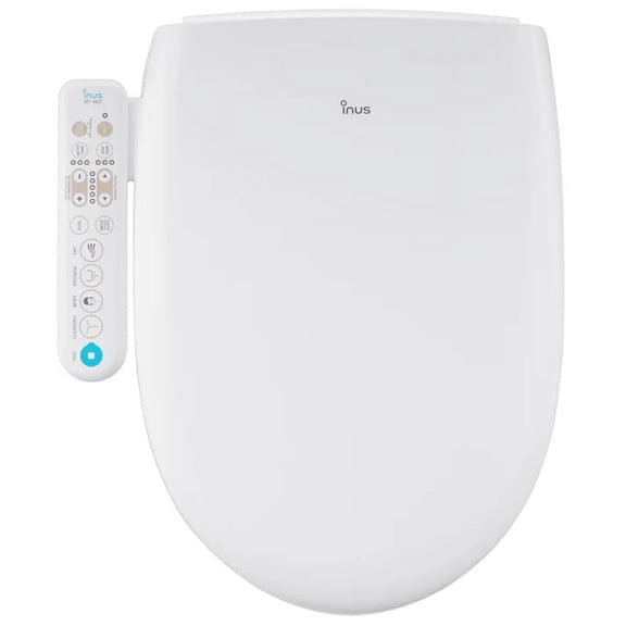 Inus N22 Elongated Heated Electric Bidet Toilet Seat, White