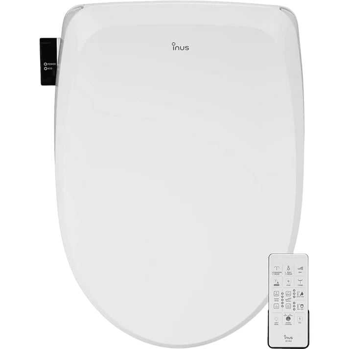Inus R32 Elongated Heated Electric Bidet Toilet Seat, White