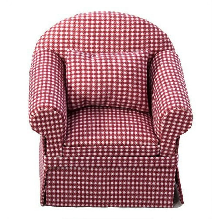Miniature Sofa Chair | Red Checker Miniature Sofa Chair | Red Checker