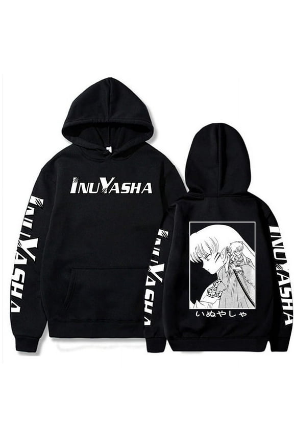 Inuyasha Anime Hoodie Harajuku Cartoon Crewneck Oversized Printed Hoodies Pullover Streetwear Boy Girl Tops