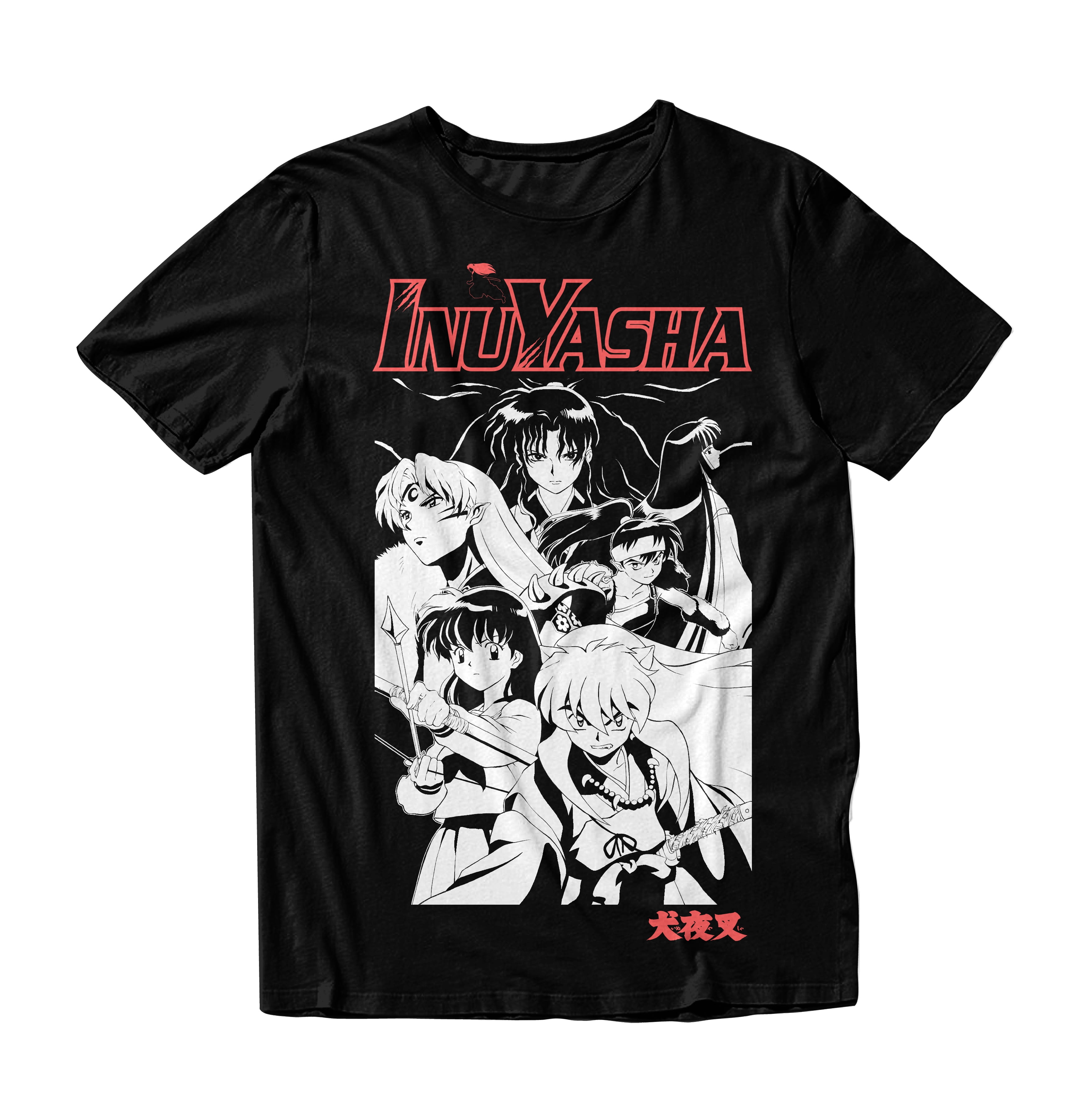 Inuyasha Inuyasha, Kagome, Miroku, Koga, Sango, Sesshōmaru, Naraku  Characters Mens and Womens Short Sleeve T-Shirt (Black, S-XXL) 