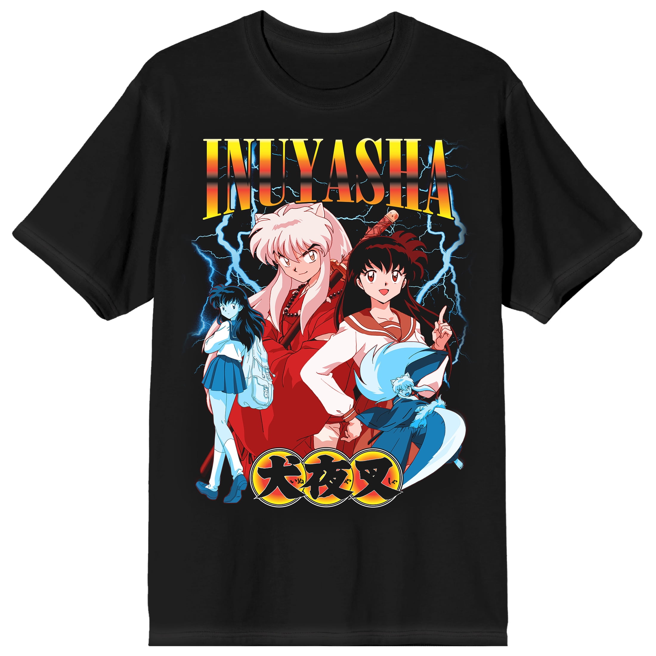 Inuyasha Kagome & Inuyasha Crew Neck Short Sleeve Men's Black T