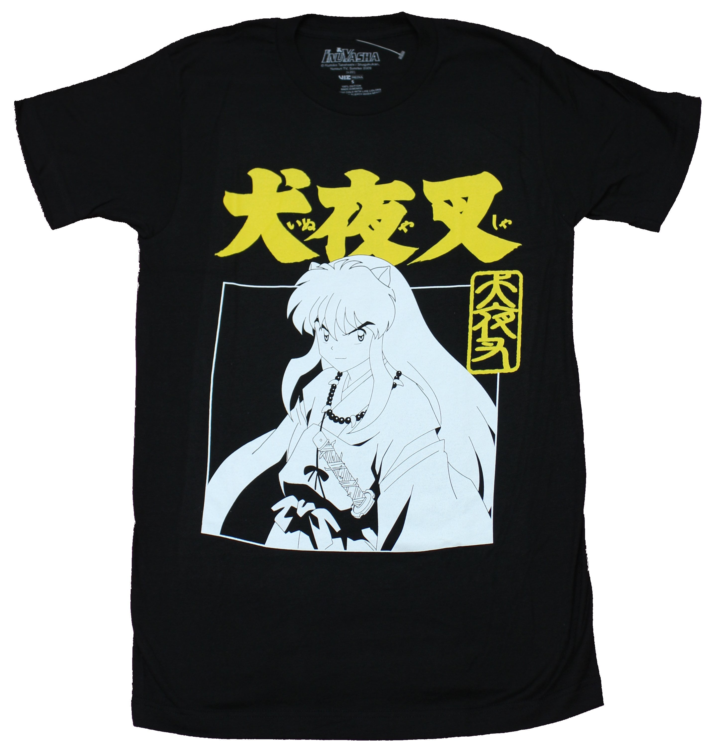 Inuyasha Anime Character Print T-Shirt Men's M Size cotton navy blue type Vintage Second Hand main image 0