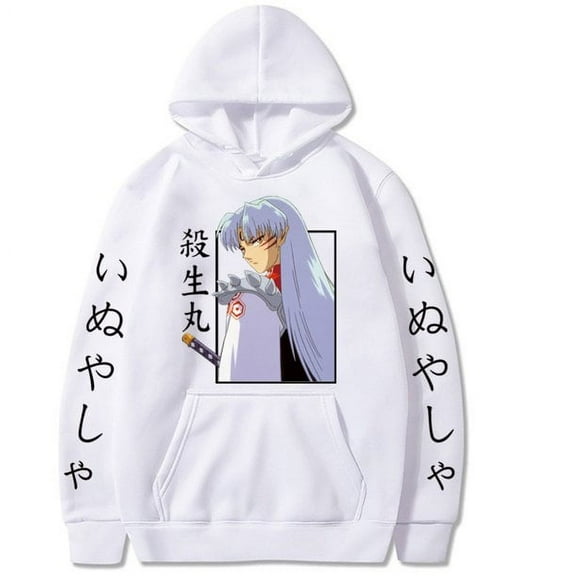 Inuyasha Sesshomaru Hoodie Streetwear Casual Sweatshirt Long Sleeve Pullover Harajuku Anime Printed