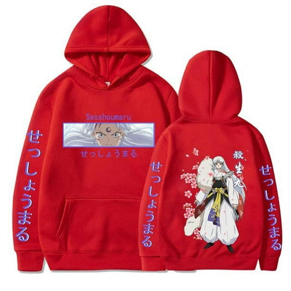 Inuyasha Sesshomaru Hoodie Streetwear Harajuku Anime Printed Casual Sweatshirt Long Sleeve Pullover