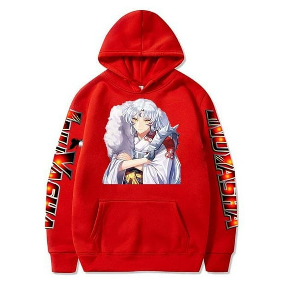 Inuyasha Sesshomaru Hoodie Streetwear Long Sleeve Pullover Harajuku Anime Printed Casual Sweatshirt