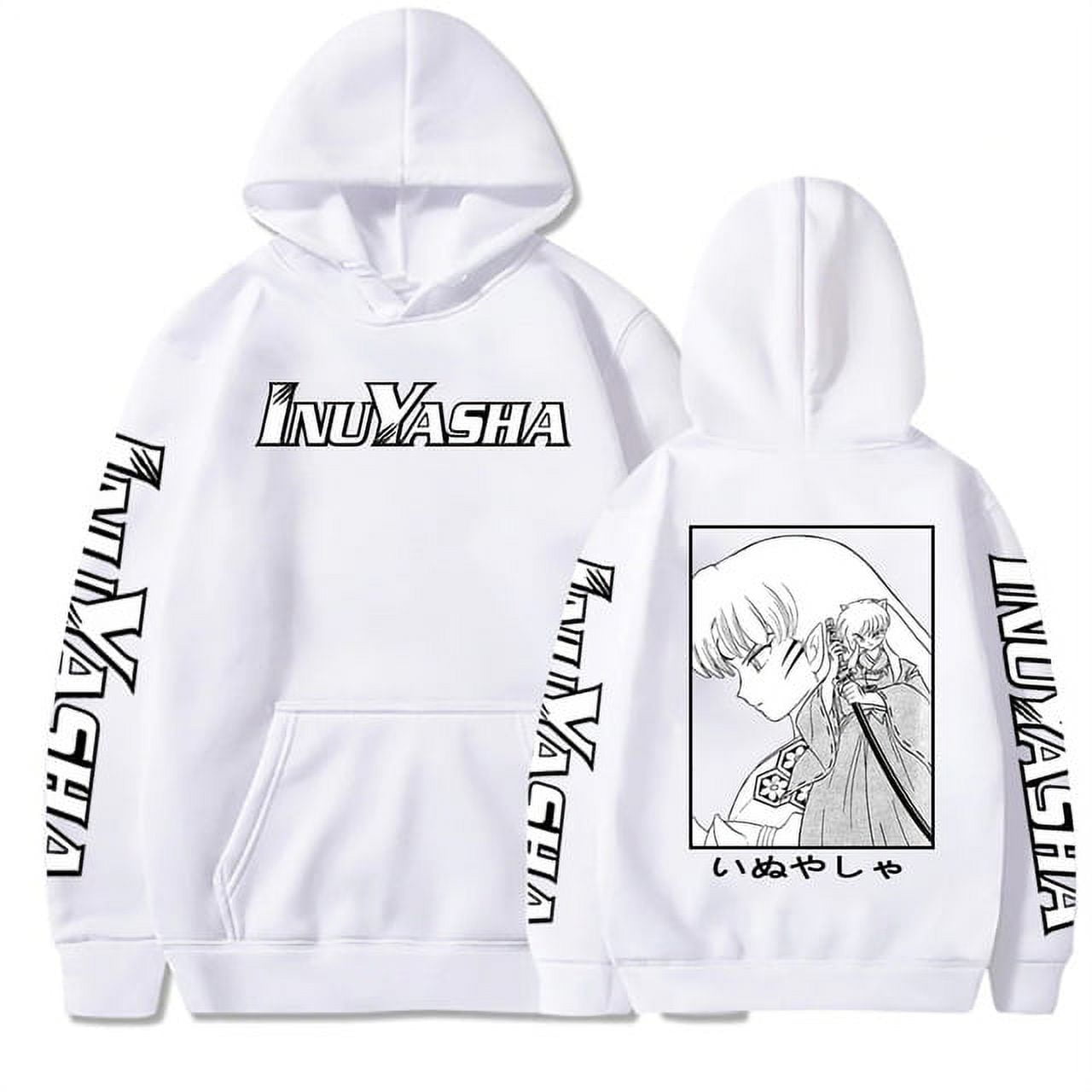Inuyashas Hoodie Harajuku Cartoon Crewneck Oversized Printed Anime