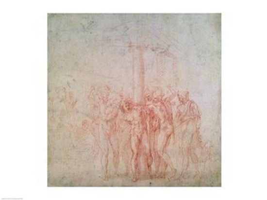 Inv 1895 6-15-500 R (W15) The Flagellation of Christ Canvas Art - Michelangelo Buonarroti (24 x 18)