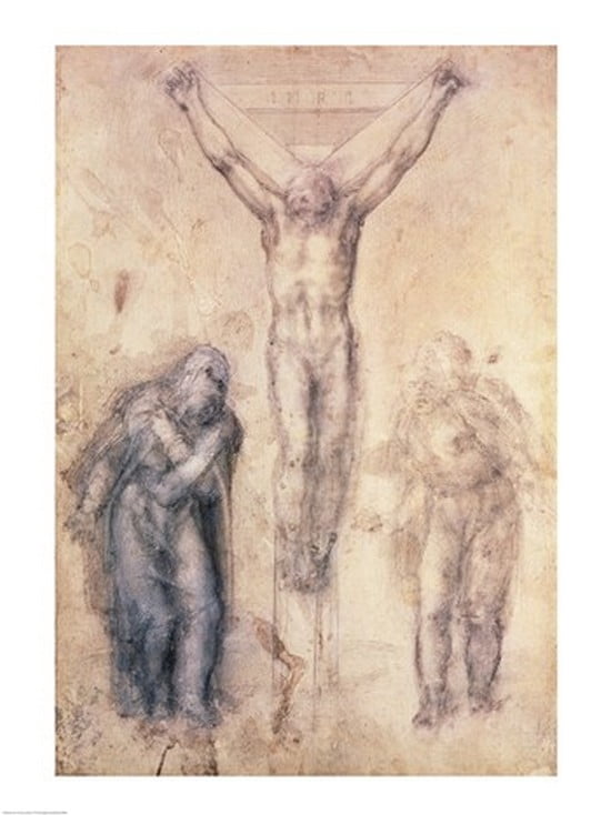 Inv1895-9-15-509 Recto W81 Study for a Crucifixion Canvas Art - Michelangelo Buonarroti (18 x 24)