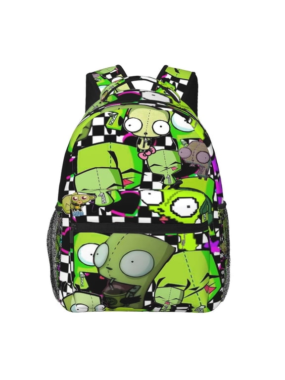 Inva-der Cartoon Z-im Backpacks Travel Laptop Backpack Lightweight Bookbags Casual Daypack