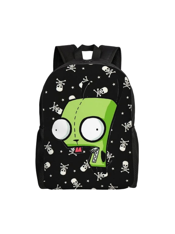 Inva-der Cartoon Z-im Backpacks Travel Laptop Backpack Lightweight Bookbags Casual Daypack