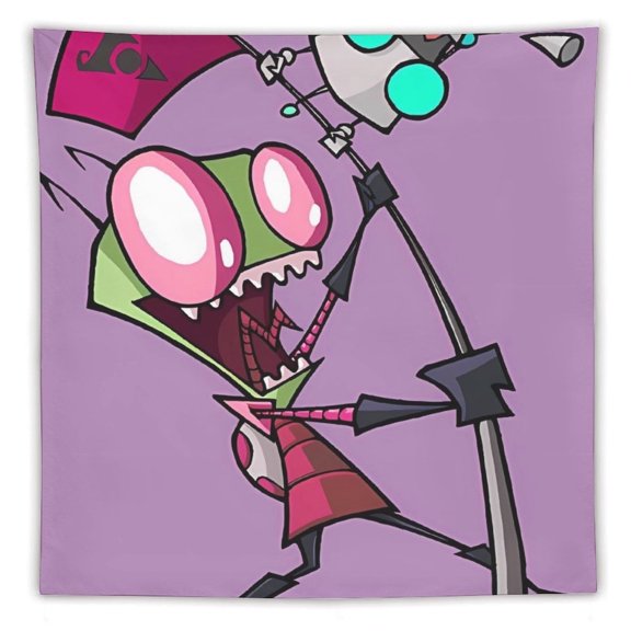 Invasor Zim Tapestry, Wall Hanging Decor, Aesthetic for Bedroom, Living Room, Dorm, Soft Fabric Home Accent 60"x60"
