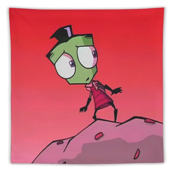Invasor Zim Tapestry, Wall Hanging Decor, Aesthetic for Bedroom, Living Room, Dorm, Soft Fabric Home Accent 60"x60"