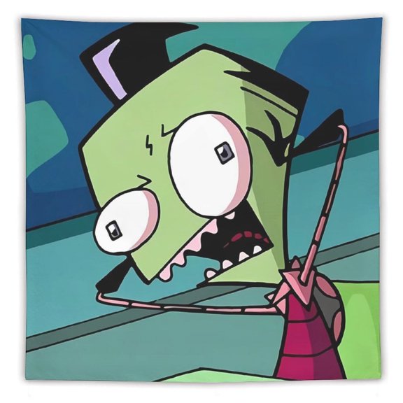 Invasor Zim Tapestry, Wall Hanging Decor, Aesthetic for Bedroom, Living Room, Dorm, Soft Fabric Home Accent 60"x60"