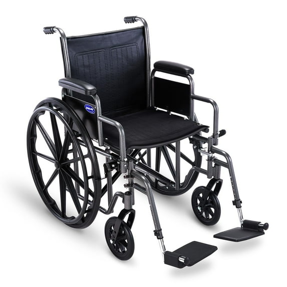 Invacare Essentials 18″ Folding Manual Wheelchair w/ Swing‑away Footrests & Desk‑Length Arms
