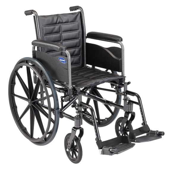 Invacare Tracer EX2 Folding Wheelchair for Adults, 16" Seat, Full Arms & Footrests