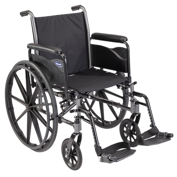 Invacare Tracer (SX5) Wheelchair with Full Length Arms and Hemi Footrests with Heel Loops (18" Seat)